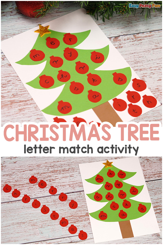 christmas tree lettering activity