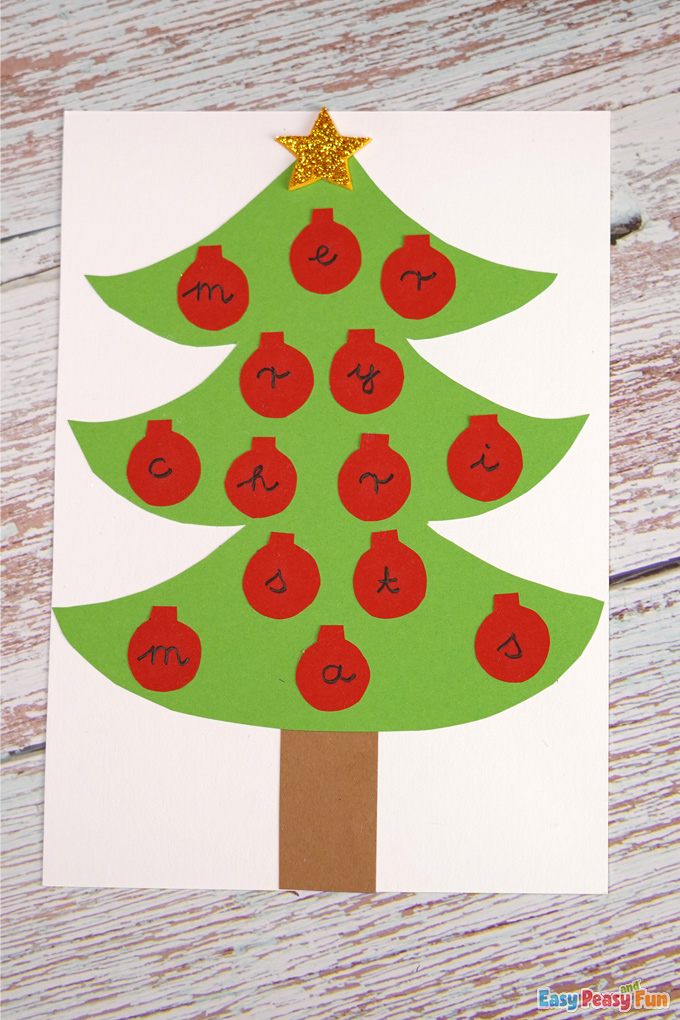 Paper Christmas Tree Letter Matching Craft Activity