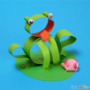 Frog on a Lily Craft made with Paper Strips