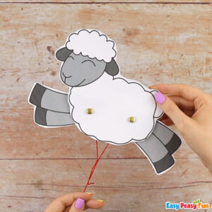 Movable Sheep Paper Doll Craft