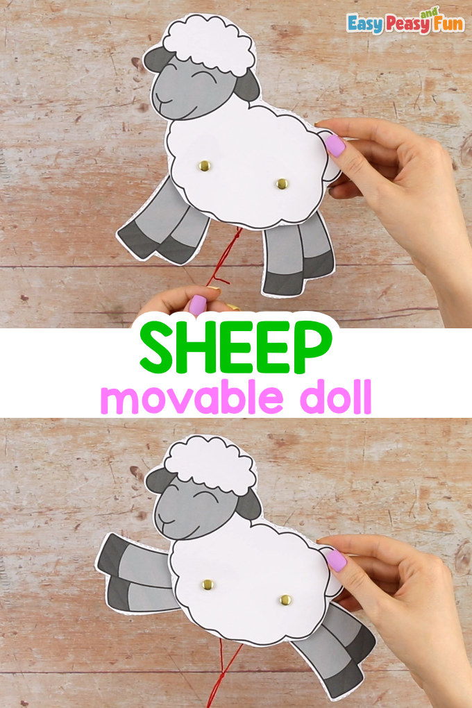 Movable Sheep Paper Doll Craft for Kids