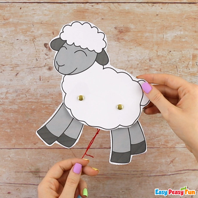 moving sheep paper doll