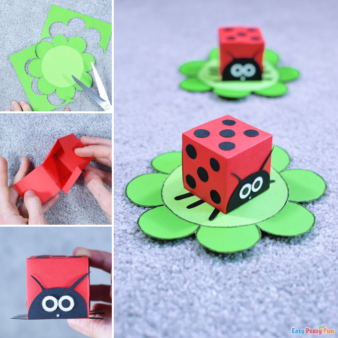 Paper Ladybug Box Craft Idea