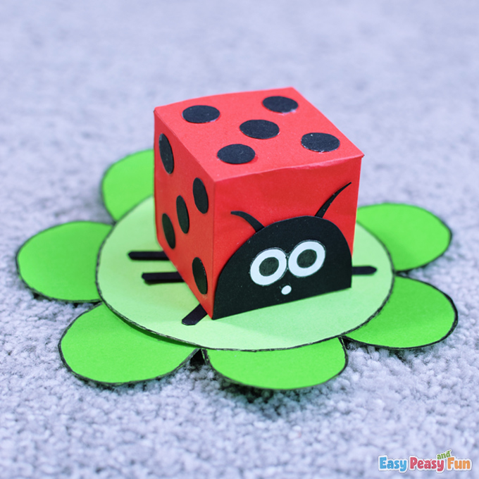 Spring Paper Ladybug Box Craft