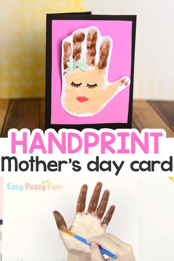 mother's day card with handprint