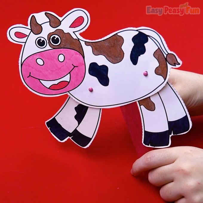 Movable Cow Paper Doll Craft
