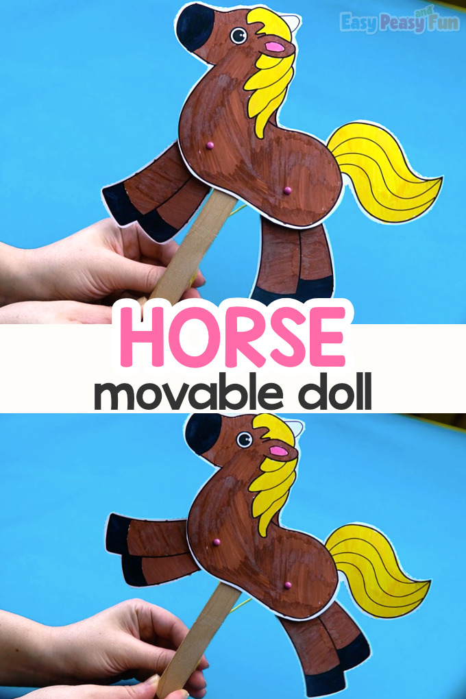 Movable Horse Paper Doll Craft Template