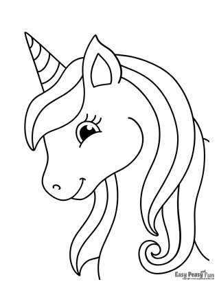 Adorable Unicorn Coloring Page