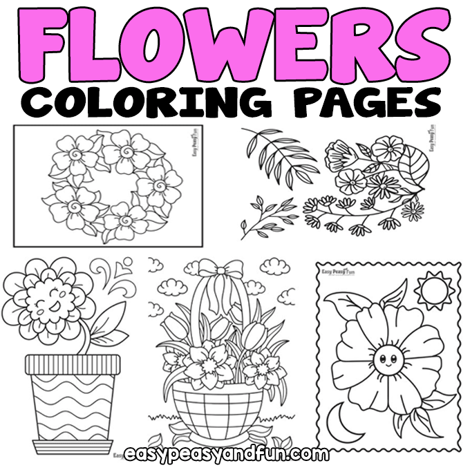 5 Floral Coloring Pages/adults/digital Download 1 