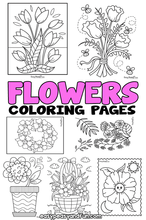 Printable flower color page