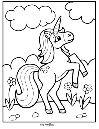 Jumping Unicorn Coloring Page