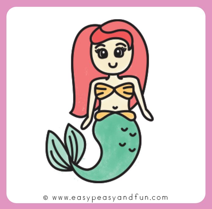 Step 10 - How to draw a mermaid
