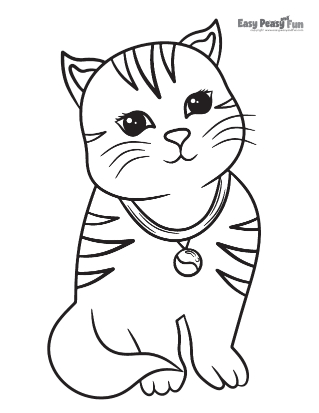 Sitting cat coloring page