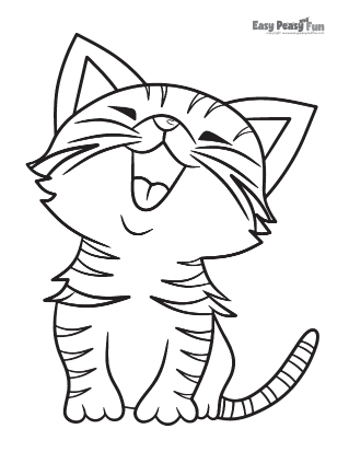 Meowing cat coloring page
