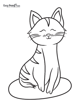 Coloriage paisible chat