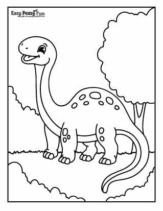 Happy dinosaur coloring page