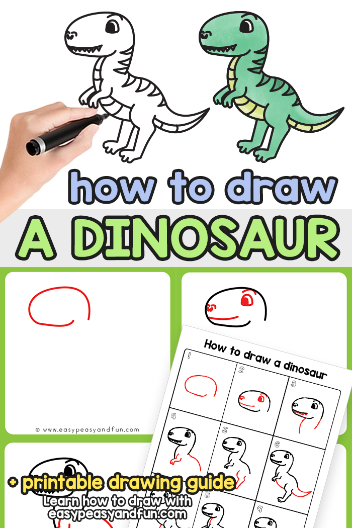 How to Draw a Dinosaur Step by Step Tutorial
