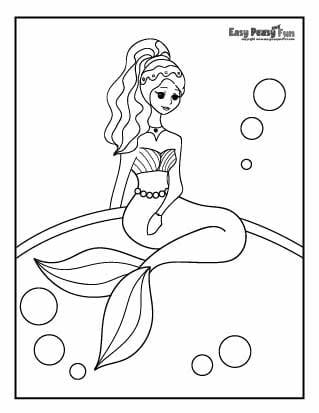 Coloring page lady of the sea