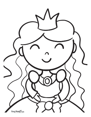 Preschool princess coloring page