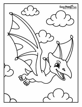 Pterodactyl dinosaur coloring page