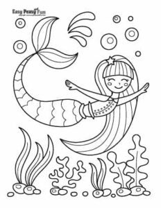 Mermaid Coloring Pages - 30 Printable Sheets - Easy Peasy and Fun