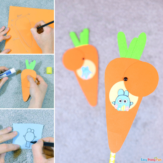 Bunny in Carrot Paper Craft Idea