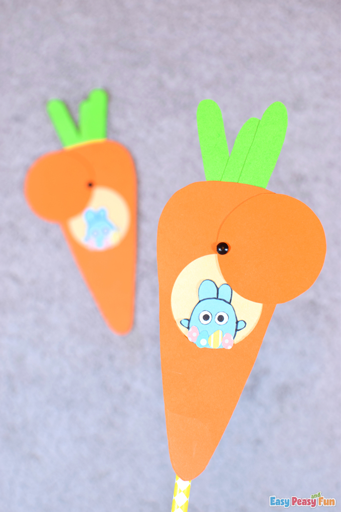 Paper bunny crafts with carrots
