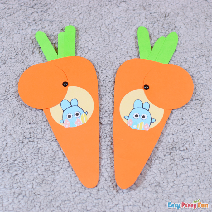 DIY Paper Bunny with Carrot Easter Crafts
