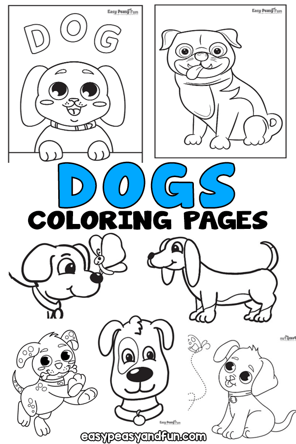 Dog Coloring Pages - 40 Printable Sheets - Easy Peasy and Fun