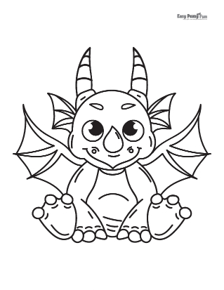 Cute Baby Dragon coloring page Free Printable Coloring Pages