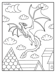 Dragon Coloring Pages - 30 Printable Sheets - Easy Peasy and Fun