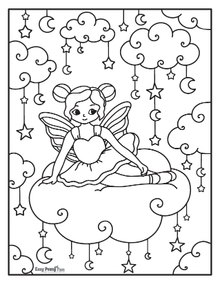 Magic fairies coloring page