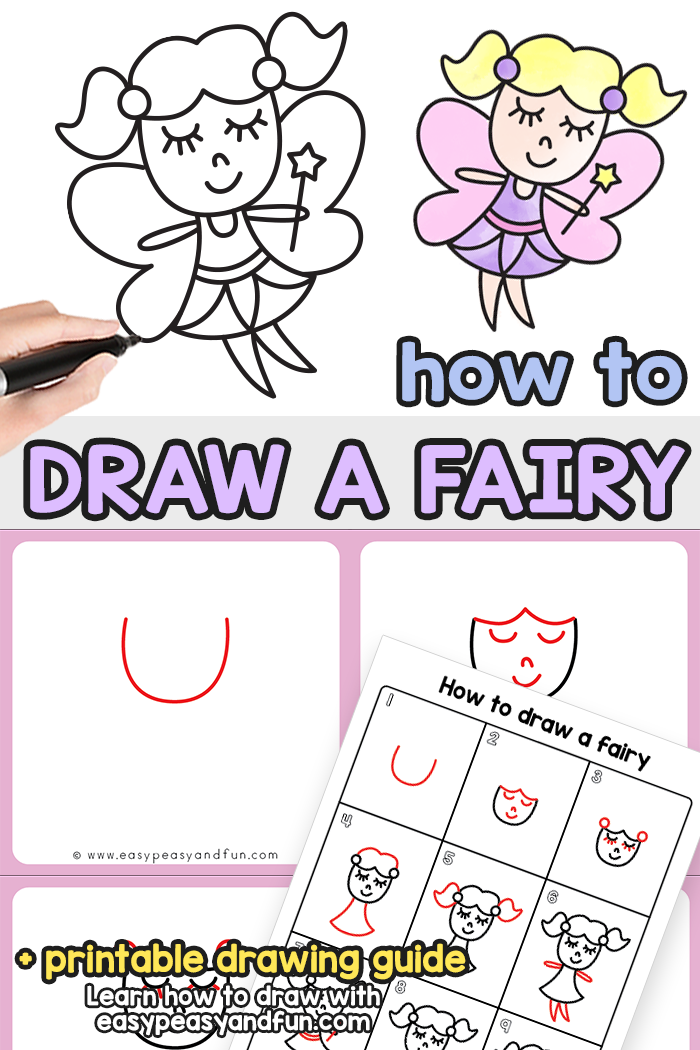 How to draw a fairy step by step