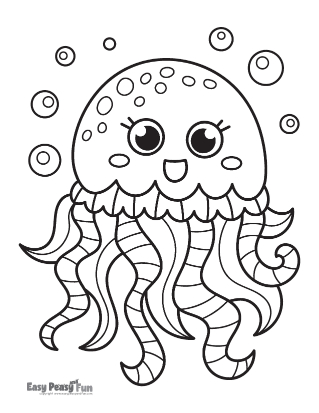 Happy Jellyfish Coloring Pages