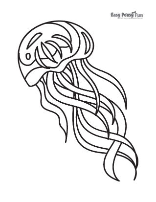 Realistic jellyfish coloring pages