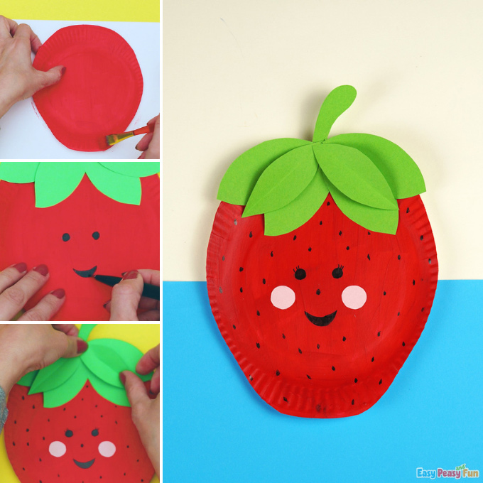 Paper Plate Strawberry Craft Idea