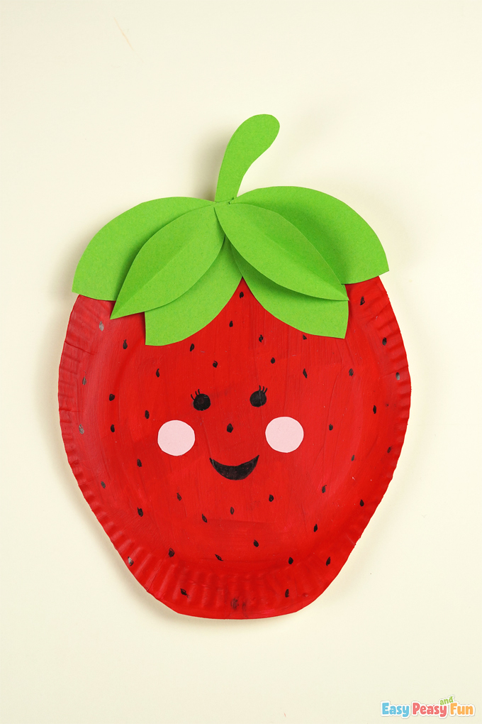 Paper Plate Strawberry Summer Craft
