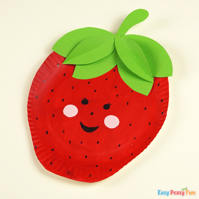 Paper Plate Strawberry