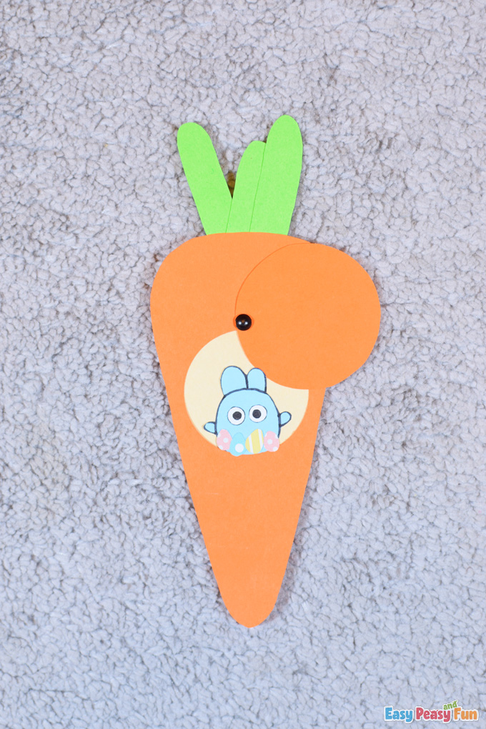 Rabbit in paper craft with carrots