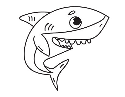 beautiful shark coloring page