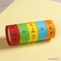 Addition and Subtraction Activity with a Toilet Paper Roll