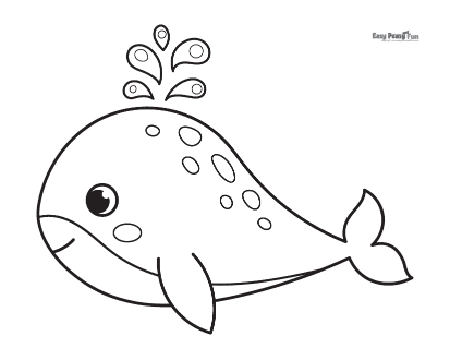 BIg Whale Coloring Page