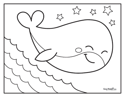 happy whale coloring