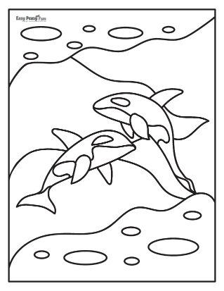 Killer Whales Coloring Sheet