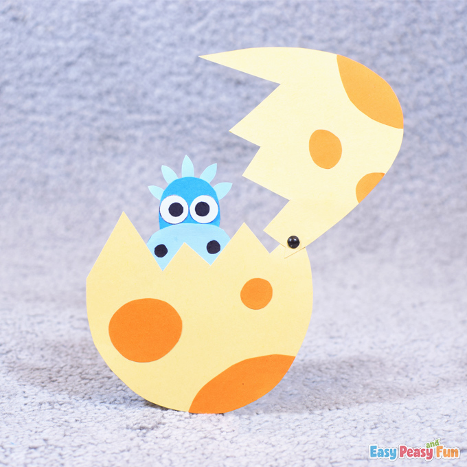 DIY dino hatching from egg paper craft