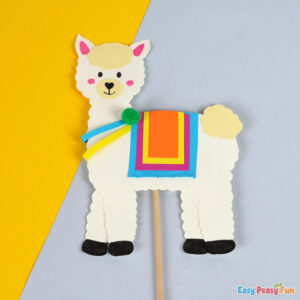 DIY Paper Llama Puppet Craft