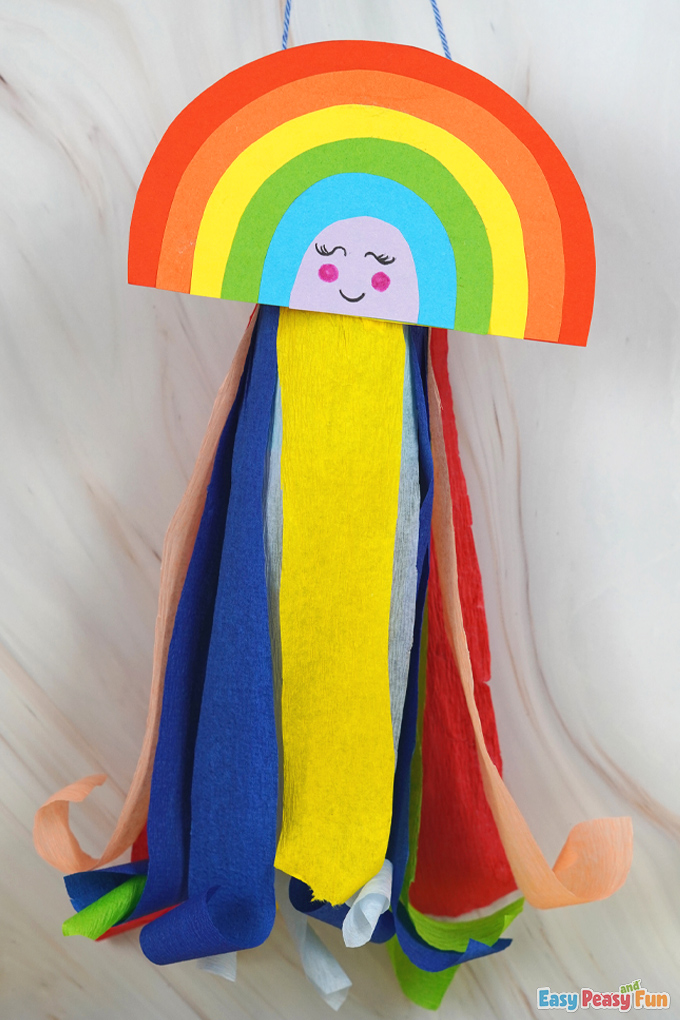 DIY Paper Rainbow Wind Socks