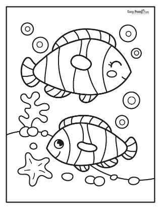 Easy Fish Coloring Pages