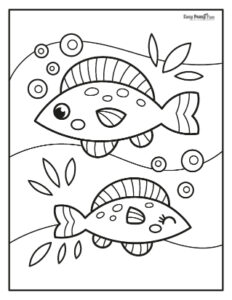 Fish Coloring Pages - 30 Printable Sheets - Easy Peasy and Fun