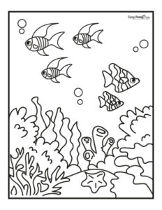 Fish Coloring Pages - 30 Printable Sheets - Easy Peasy and Fun
